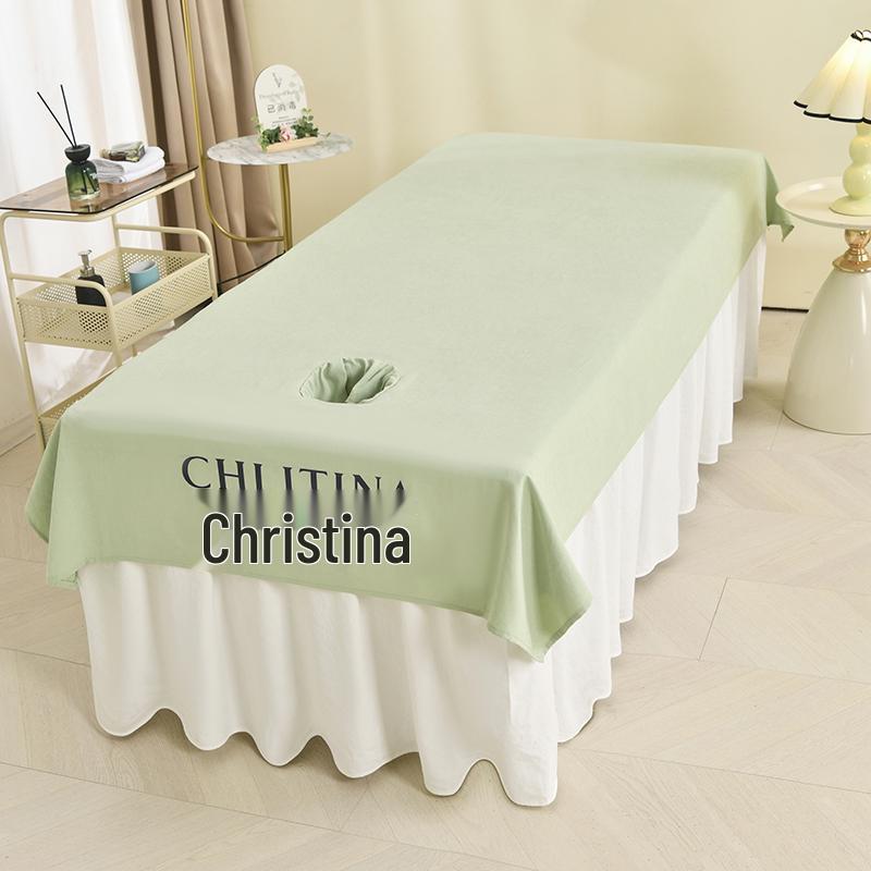 Customizable Massage Bed Sheet with Face Hole - Anti-Dirty and Enlarged for Salon Use