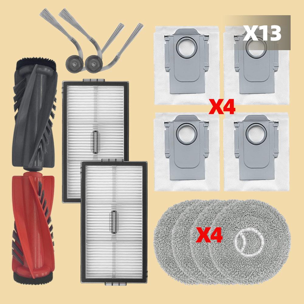 Fit For Roborock Qrevo CurvX / Qrevo EdgeT / Saros 10R / S9 MaxV Slim / G20s Ultra Main Side Brush Filter Mop Cloth Dust Bag