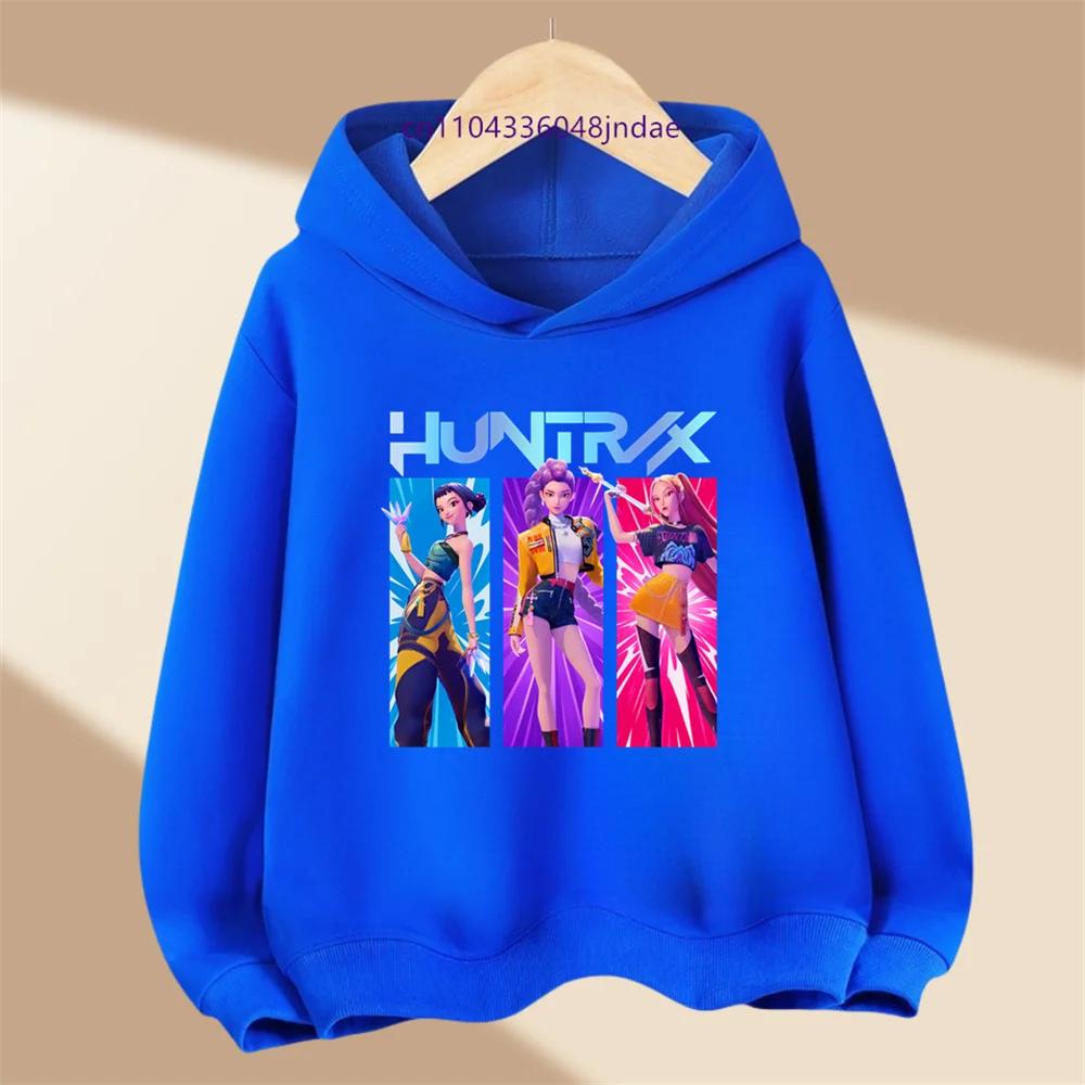 Dětské dívčí anime oblečení Kpop Lovci démonů Ležérní móda Teplá podzimní zimní mikina s kapucí