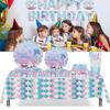 Ensembles de Vaisselle Sirène 9 Pièces Fournitures de Fête d'Anniversaire pour Filles Fête d'Anniversaire