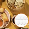 400 Pcs Mini Steam Paper with Holes Non-stick Small Round Air Fryer Parchment Paper Bamboo Steamer Liner White Anti-Stick 4 Inch Perforated Papel for