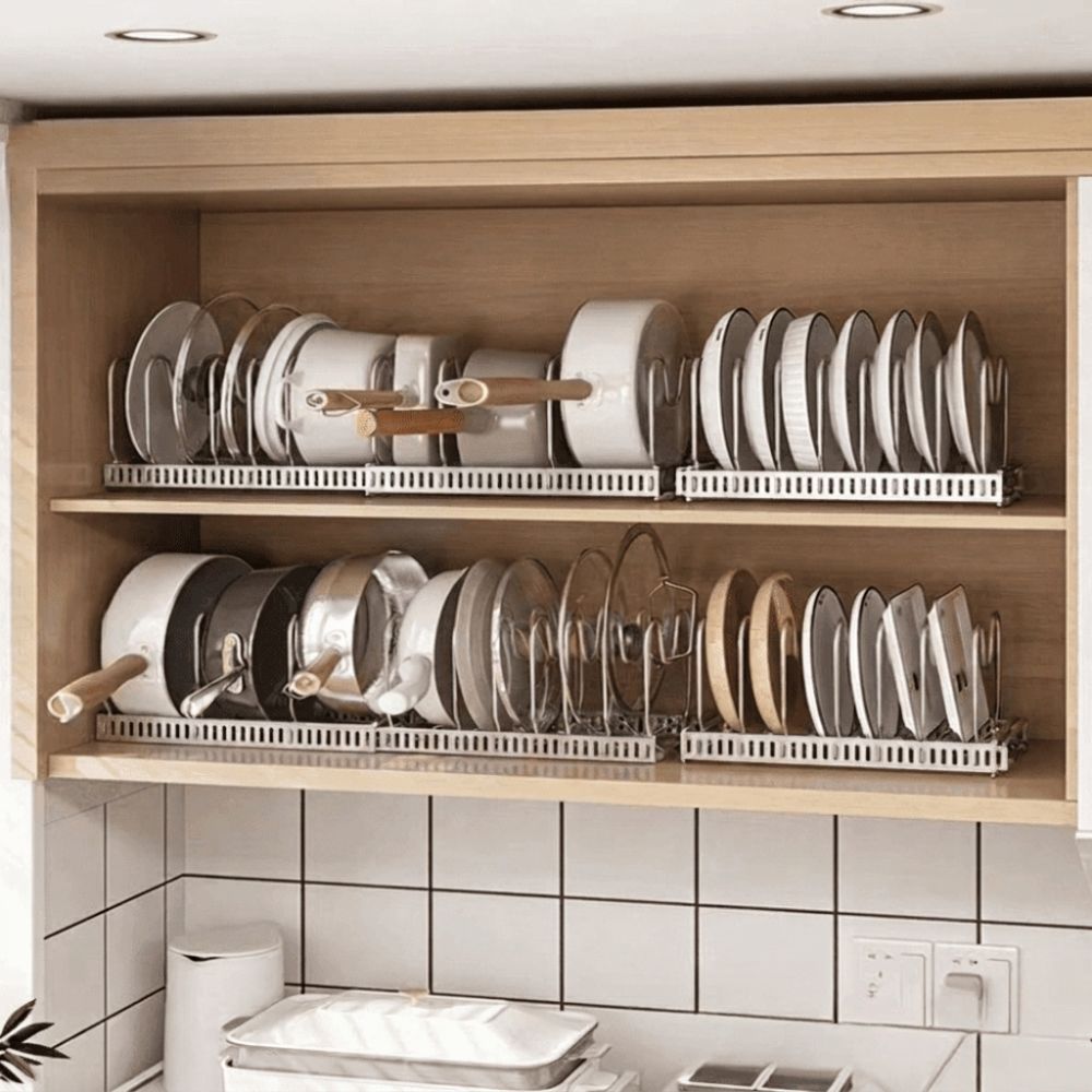 Smooth Polishing Pot Lid Storage Rack Kitchen Drainage Storage Rack Kitchen Organization