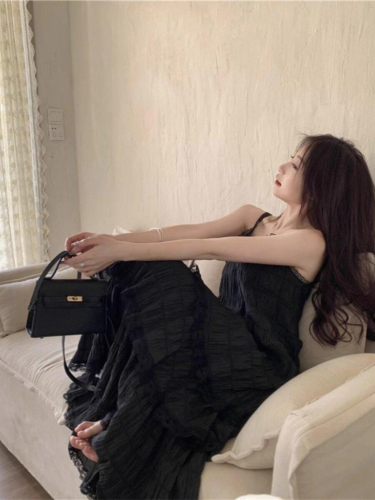 High-End French White Spaghetti Strap Dress - Summer 2026 Beach Vacation Style for Girls & Women