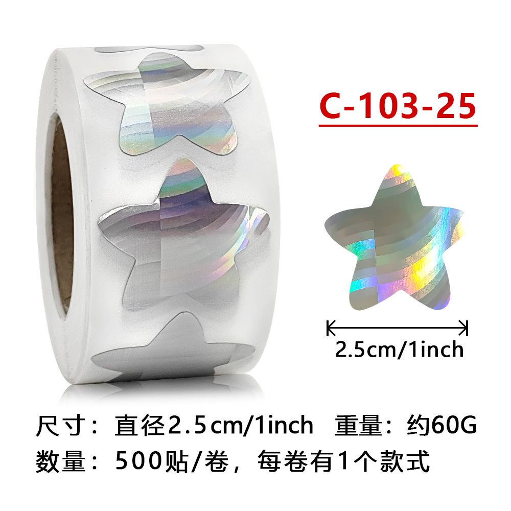 500pcs Colorful Star Adhesive Holographic Star Stickers Scrapbook Sticker Roll Labels For Kids DIY Gift Kids Reward School Craft