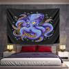Colorful Angry Octopus with Bubbles Design Pattern Wall Hanging Tapestry Decorative Tapestry Home Decor for Bedroom and Living Room