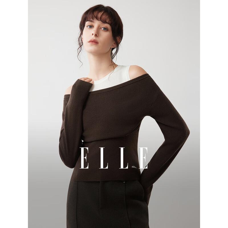 ELLE French Design Faux Two-Piece Knit Sweater L