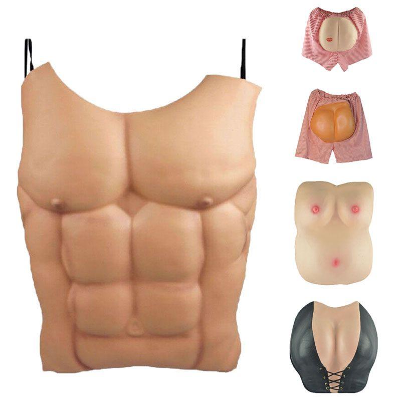 Halloweenové falešné svalnaté hrudní svaly Kůže Pěna Eva Pro Pohodlné Cosplay Kostýmy Dodávka