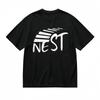 Women's T-shirt With White NEST Minimalist Graphic Unisex Black 100% Cotton Tee