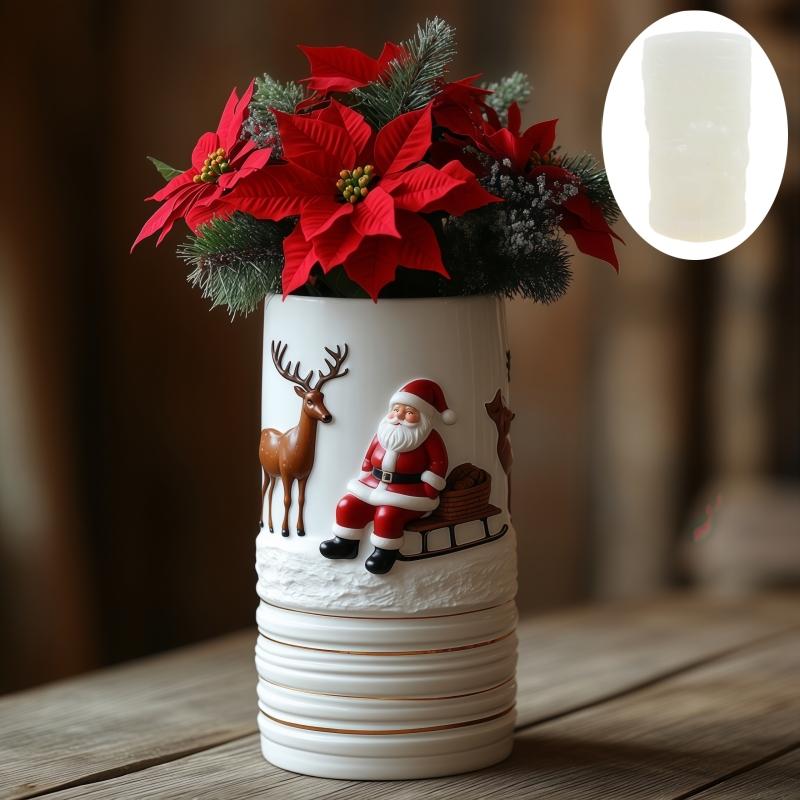 Mushroom Vase Resin Silicone Mold Christmas Decor Mushroom Flower Pot Concrete Mould Christmas Gift Mushroom Vase Gypsum Molds