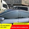 For Tesla Model 3 2017-2024 Accessories Stainless Steel Door Trim Cover Exterior Moulding Decoration Carbon Fiber Sticker Trim