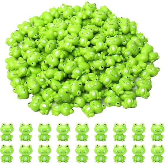 40 Stück Mini-Grüne Plastikfrösche Kleine Froschfigur Winzige Frösche Zum Verstecken Feengarten Miniaturpuppenhaus Heimdekoration Partyzubehör
