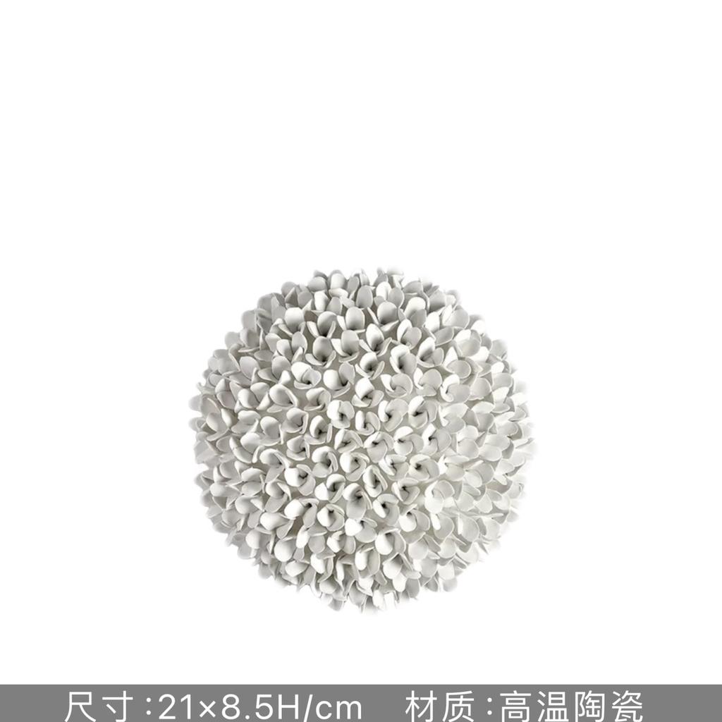 Ceramic Square White Flower Painting Creative Living Room Decoration Ceramic Petal Painting Interior Decoration Background Wall