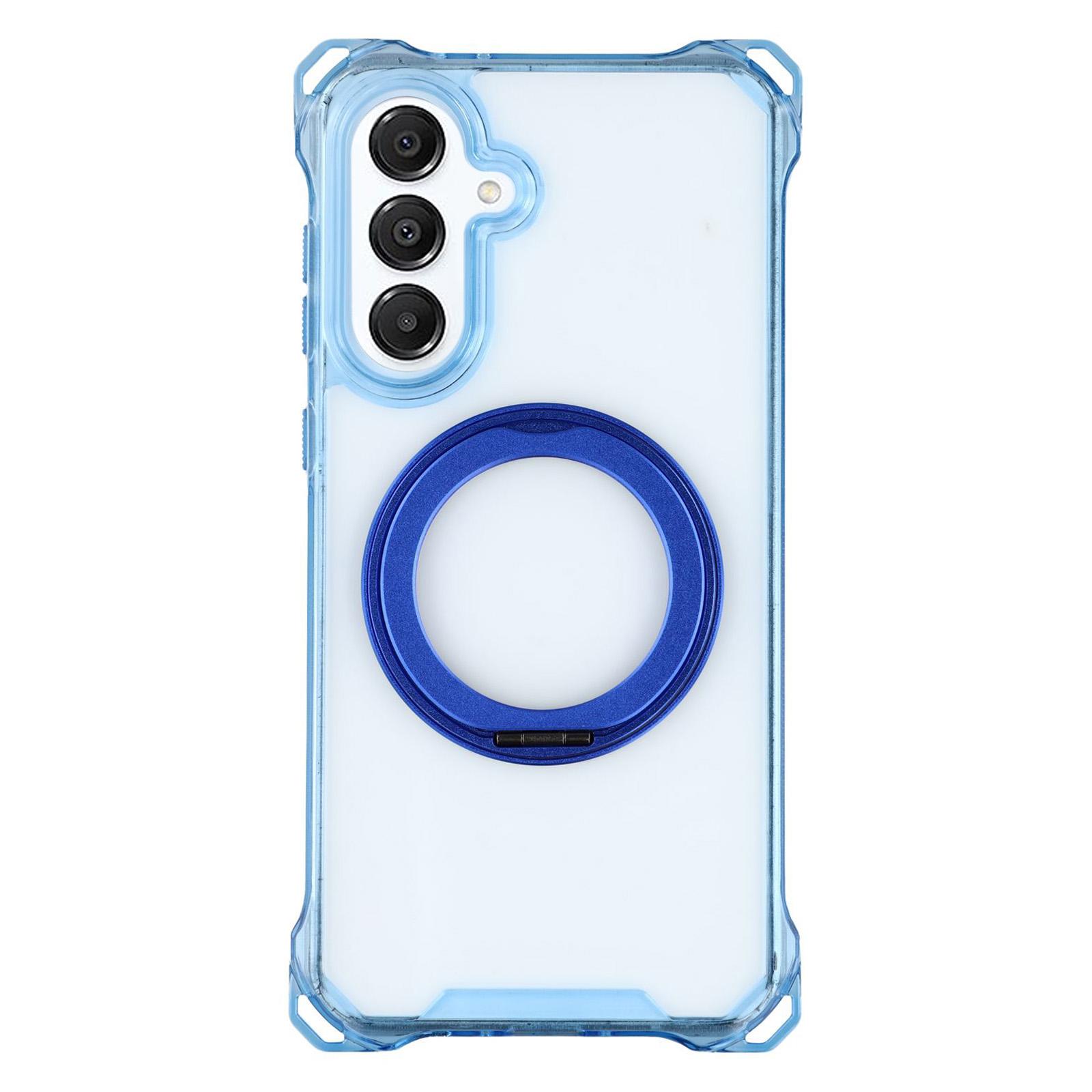 

For Samsung Galaxy A55 5G Magnetic Case Ring Kickstand TPU+PC Phone Cover Blue