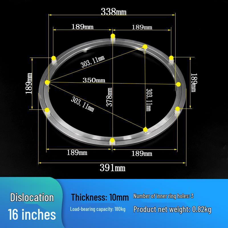 Rotating Bookshelf Display with Aluminum Turntable Base and Height-Adjustable Bearing Track