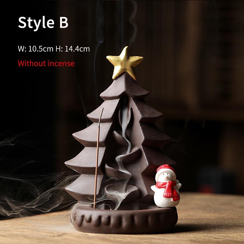 

European and American Christmas Backflow Incense Burner Christmas Tree Aromatherapy Burner Decorative Ornament B