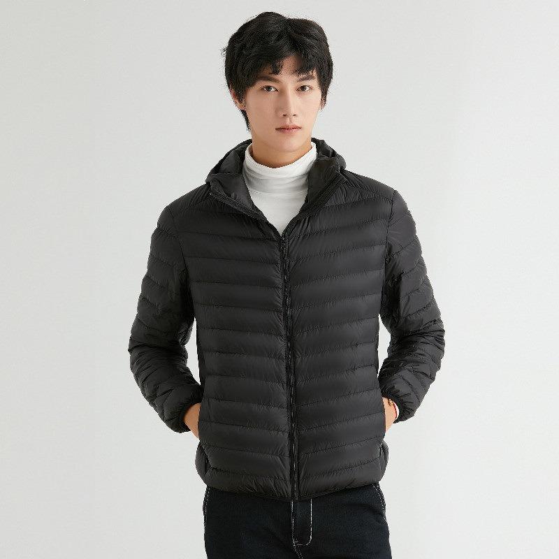 Bitter Winter Siyu Men's 90 Fleece Solid Color Light Down Jacket Men's Hooded Hooded Winter Jacket Plus Size Men's Clothing