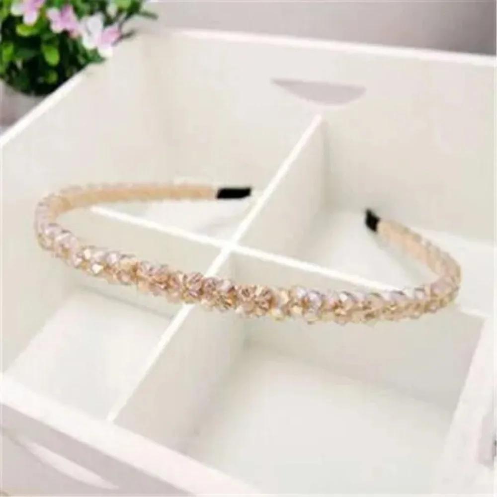 1Pc Women Fashion Hair Accessories Headbands Shinny Crystal Beaded Hair Hoop