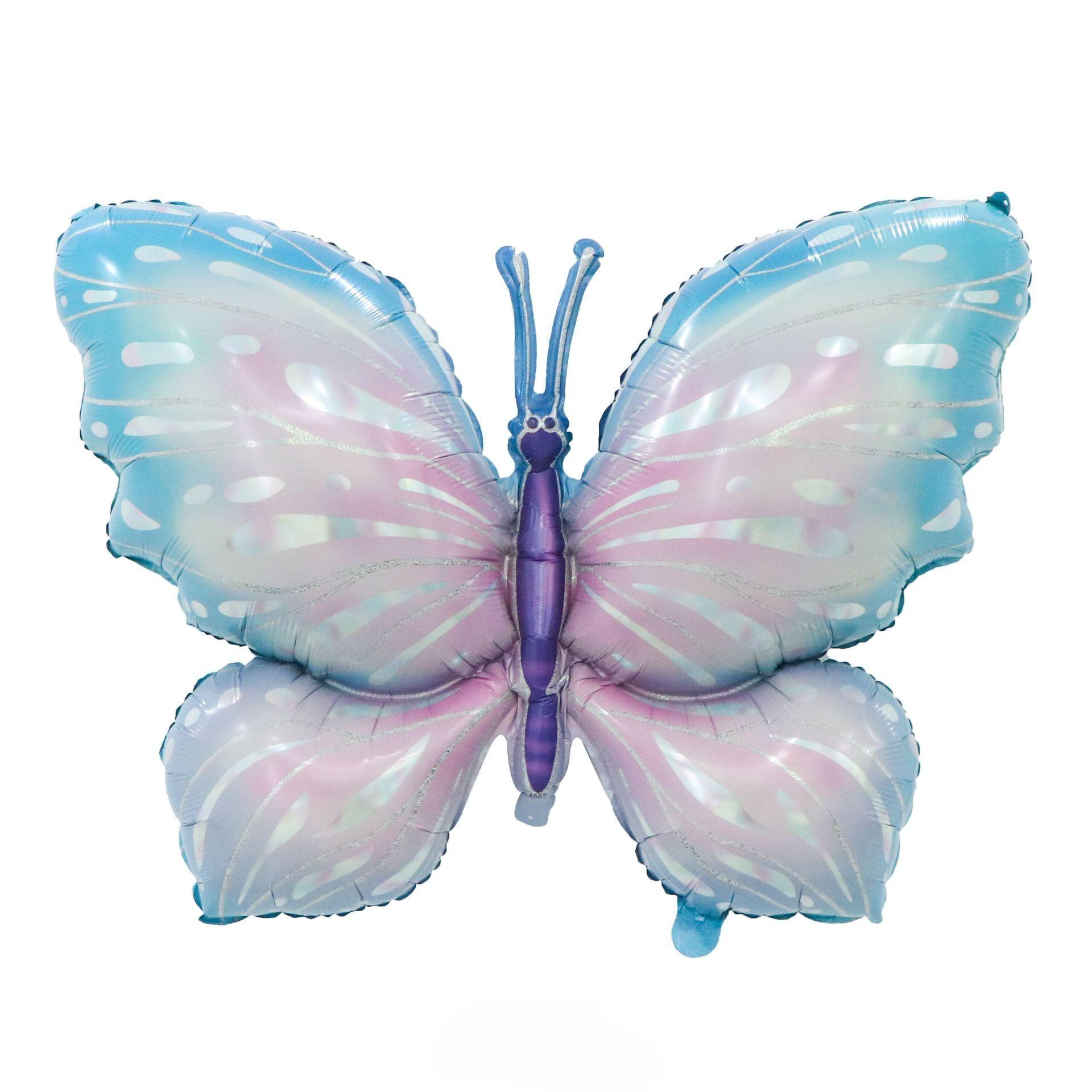 

1 шт. Большие бабочки из алюминиевой фольги, гелиевые воздушные шары в виде бабочек, украшения для вечеринки по случаю рождения ребенка, детские игрушки, реквизит для фотосъемки синий