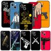 Cool Cartoon Gun Phone Case For iPhone 16 13 15 14 12 11 Pro MAX XR X SE XS 7 8 Plus Soft TPU Shell Cover