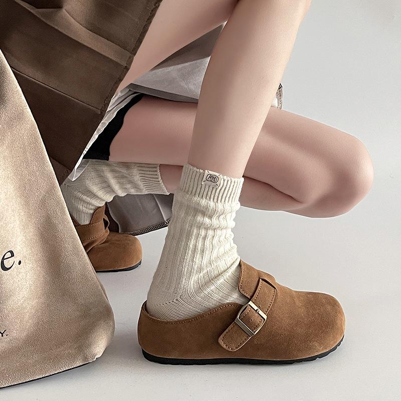 Baotou slippers women's spring new popular retro fashion small inner height increase versatile shoes