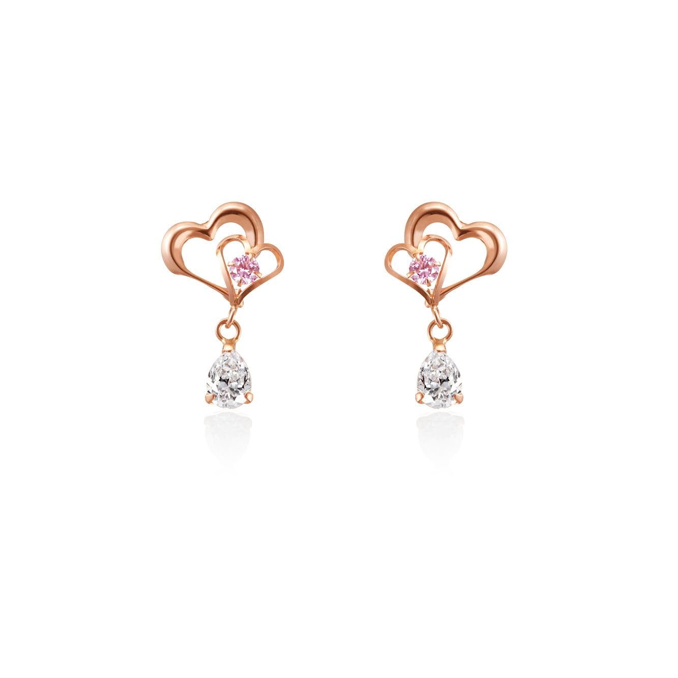 

K10 Pink Gold Earrings 111216153115 [4℃] (PG) Women s