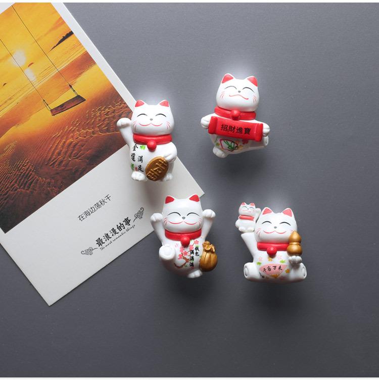 Magnet de Frigider Creativ Autocolant Pisică Zhaocai Drăguță Decor Magnet Autocolant Notă Adezivă Magnet de Frigider Drăguț