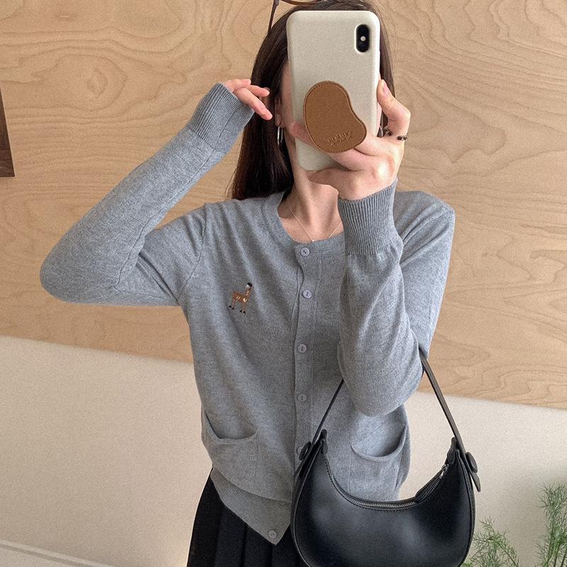 Women's Lightweight 50% Wool 50% Mulberry Silk Cardigan - 4-Season Versatile Knitwear for All-Year Comfort & Style