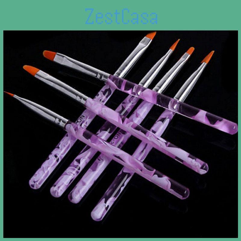 Premium 7pcs Uv Gel Nail Art Brush Set Ideal For Salon And Home Use