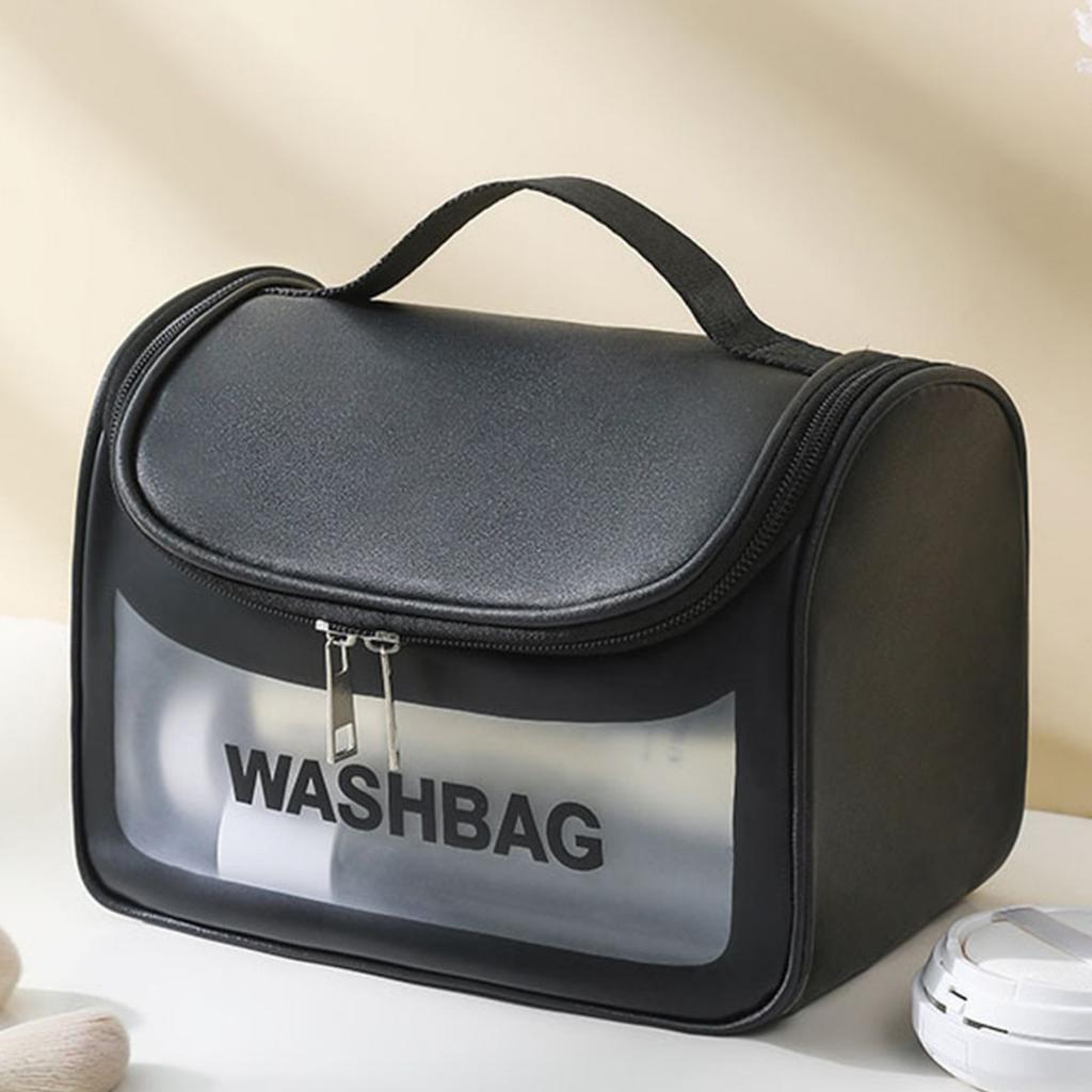 Large Capacity Toiletry Storage Bag Transparent Makeup Pouch for Travel Cosmetics Storage, Portable Handheld Toiletry Bag.