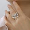 Cazador Cute Bowknot Rings Trend 2026 Stainless Steel Jewelry Adjustable Rings for Women Party Wedding Brithday Gifts New