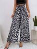 Spring Women's Fashion Classic Leopard Print Elastic Waist Draped Loose Casual Wide-Leg Pants