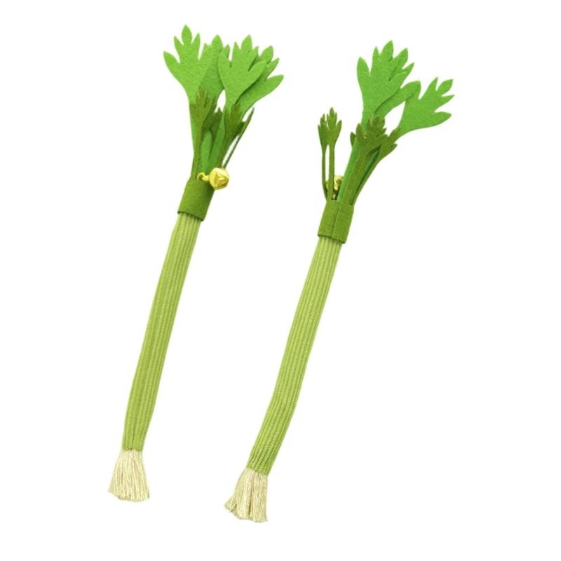 2pcs Silvervine Celery Shape Catnips Toy Interactive Chew Stick For Indoor Cats Dental Health And Play