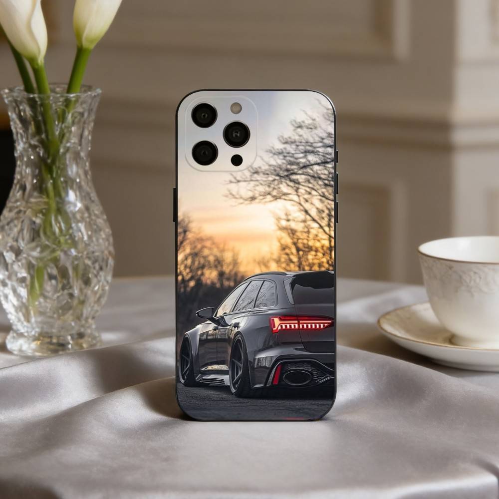 Cool R-RS6 Tempest Car Phone Case For iPhone 17,16,15,14,13,12,11 Plus,Pro Max,XS,Soft Silicone Black Cover iPhone16plus