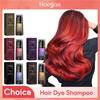 Hoegoa Haarfarb-Shampoo Permanent Braun Natürliche Färbung Grauhaarabdeckung Langanhaltende Feuchtigkeit Flauschiges Haar Dunkleres Shampoo