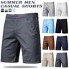 Herren-Shorts, Chino-Baumwolle, normale Passform, halbe Hose, lässige Sommer-Strandhose