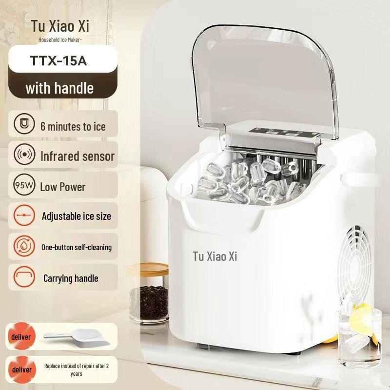 Compact Low-Power Portable Ice Cube Maker for Home or Dorm