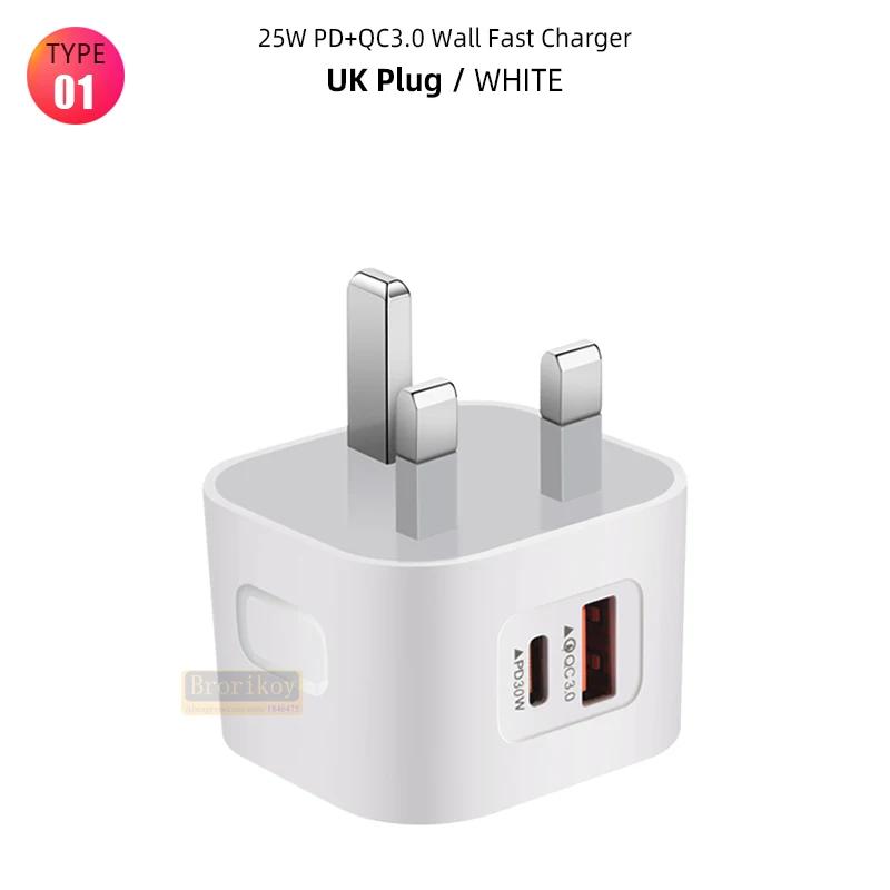 USB C Nabíjecí Zástrčka 25W PD USB Typ C Rychlá Nabíječka Rychlá Nabíječka Telefonu Nástěnný Adaptér Pro iPhone 15 14 13 Pro Xiaomi Samsung
