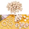 60Pcs Wooden Craft Bead Smiling Face Bead 20mm Wooden Bead for Jewelry Making Gift Bag Drawstring Keychain DIY Crafts