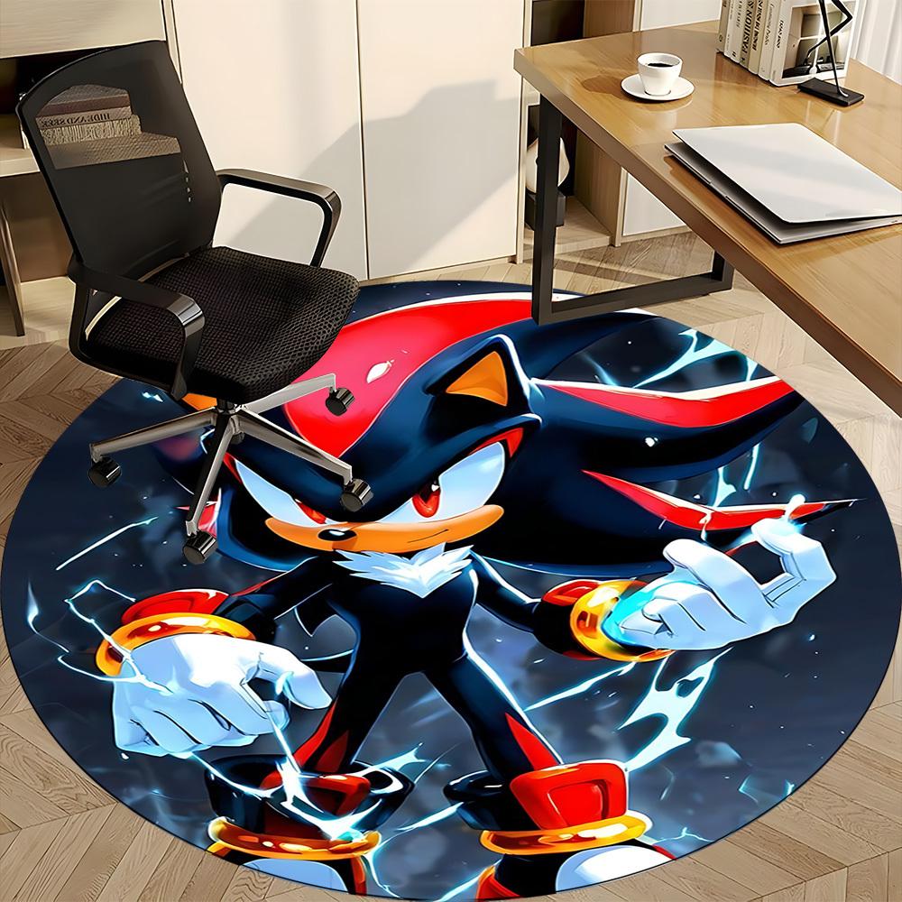 1pc Shadow Sonic Office Round Area Rug, Under Office Chairs Bedroom Living Room Home Decor a1022351