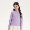 Deesha Girls' Mousse Velvet Ribbed Semi-High Collar T-shirt