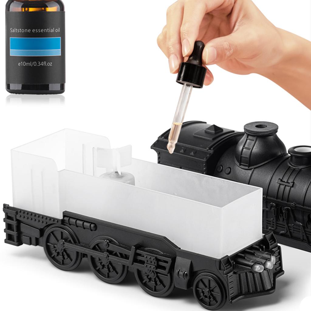 Vintage Steam Train Air Diffuser Humidifier with 2-Color LED Light/2 Mist Mode 300ML Aromatherapy Diffuser for Office Home Decor