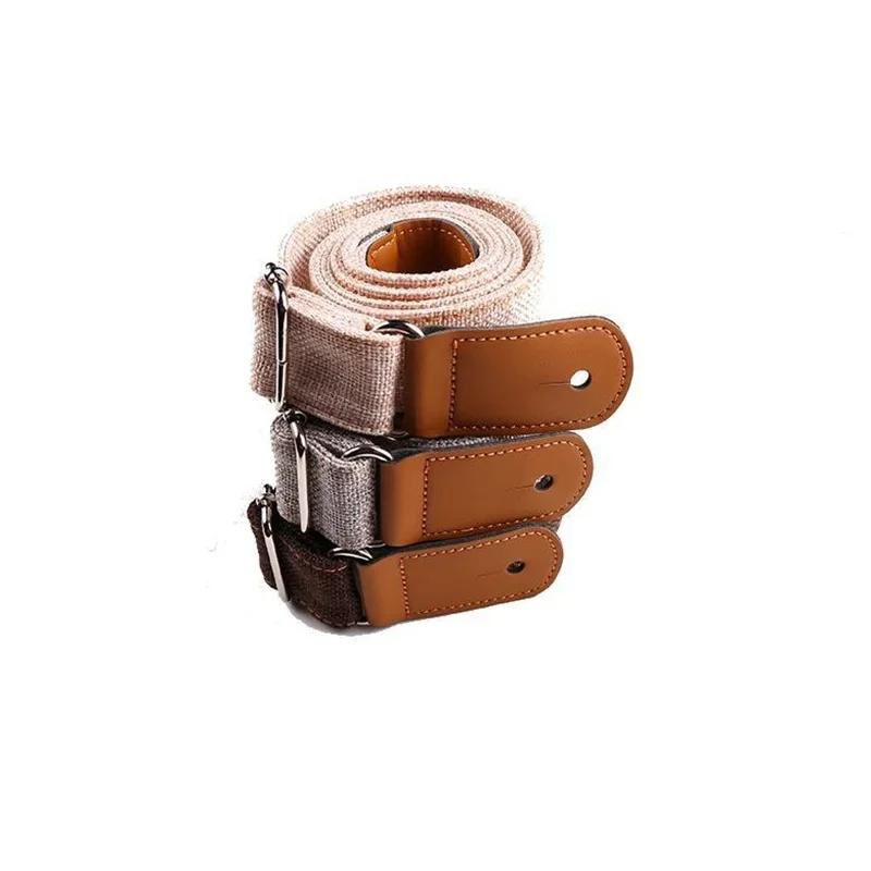Adjustable Soft Cotton Leather Guitar / Ukelele Strap For Acoustic Electric Wood Classical Guitar Bass Ukulele Music Instrument