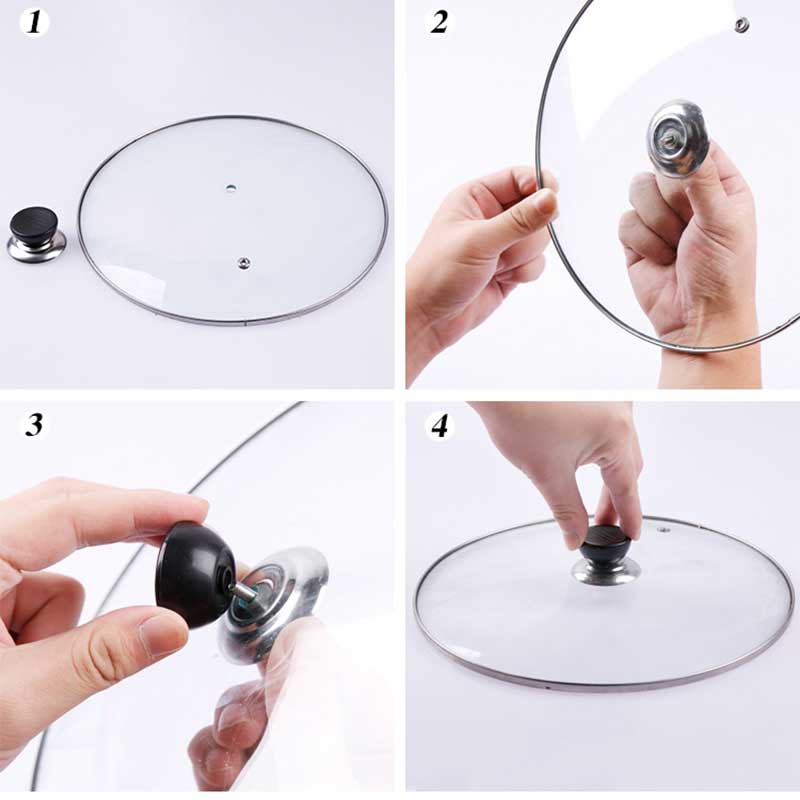 2PCS Stainless Steel Pot Lid Anti-scalding Handle