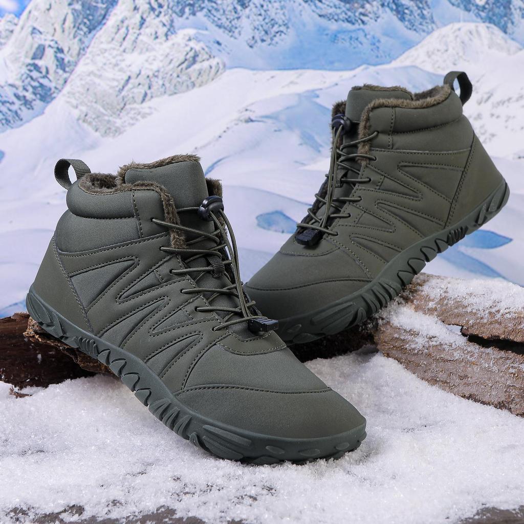 Warm Fleece-Lined Five-Finger Boots: Wear-Resistant, Non-Slip Winter Shoes for Men and Women