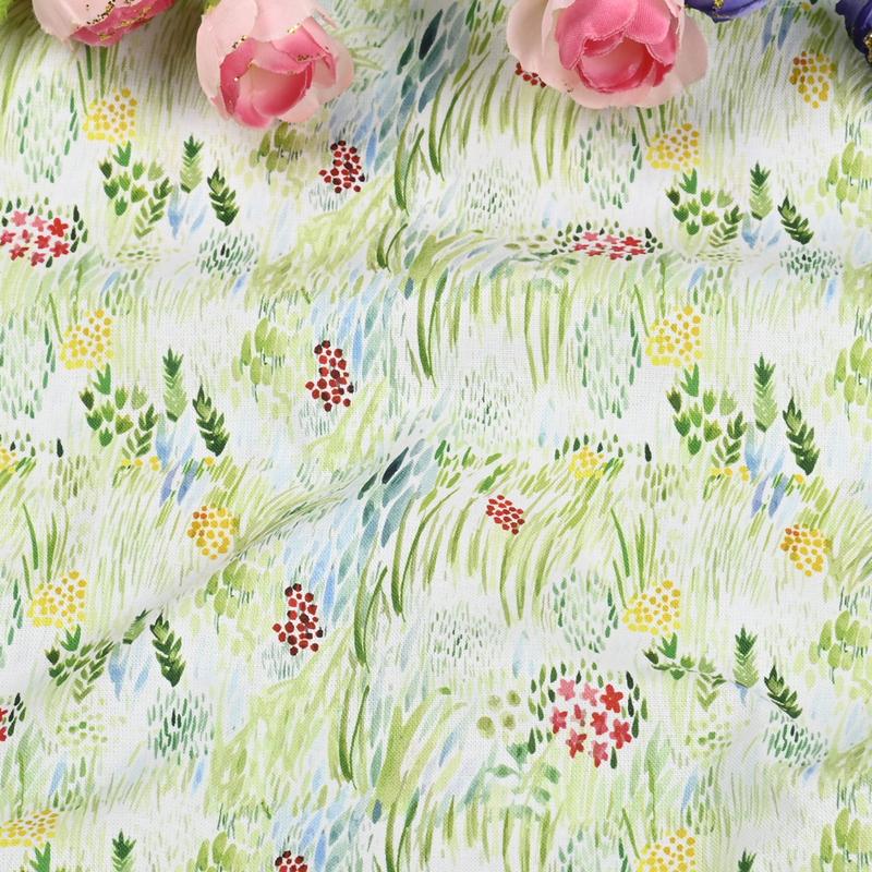 Plain Fabric with Countryside Little Flower Print, Handmade DIY Garment, Shirt Dress, Sewing Cloth, 100% Cotton
