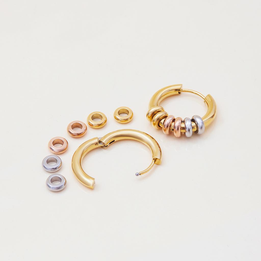 Trendy Daily Gold Silver Mix Color Hoop Earrings for Women Prevent Allergy Popular Fashion Wear Ear Jewelry