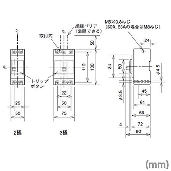 Mitsubishi Electric 2P 30A Pojistka NN NF32-SV (Žádný jistič) (2 pól) (AC/DC)