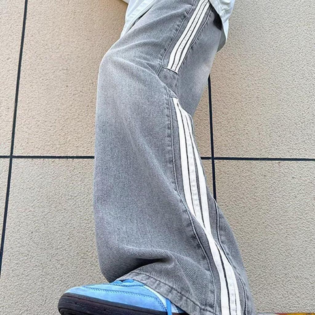 Popular American Striped Jeans Men's Spring and Autumn 2026 New Trendy Brand Loose Straight High Street Vibe Trousers