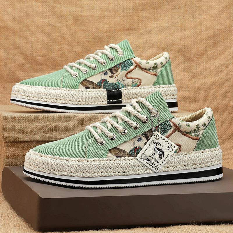 New braided corduroy fisherman shoes board shoes lazy shoes one pedal cloth shoes trendy men's shoes four seasons