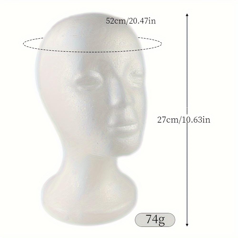 White Foam Head Mannequin for Wig Styling, Placement, Cosplay and Wig Display, Pin-Inserting Form for Wig Arrangement and Hair Styling